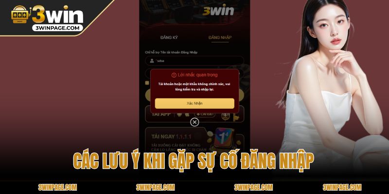 Các lưu ý khi gặp sự cố đăng nhập
